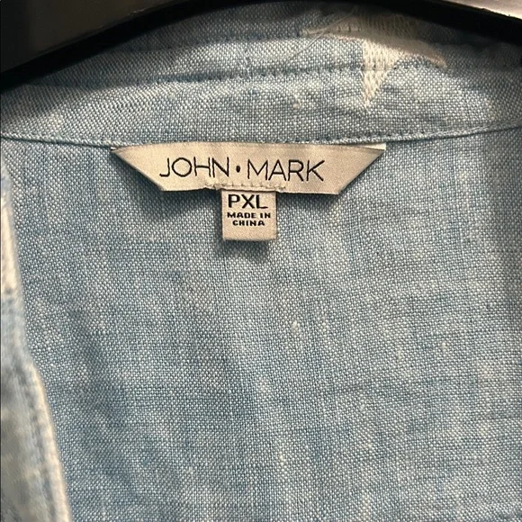 Women's Light Blue Star Linen Tie-Front Shirt - Picture 4 of 7